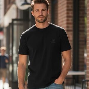 Men’s Mercedes Benz Black Short Sleeve Shirt in Medium